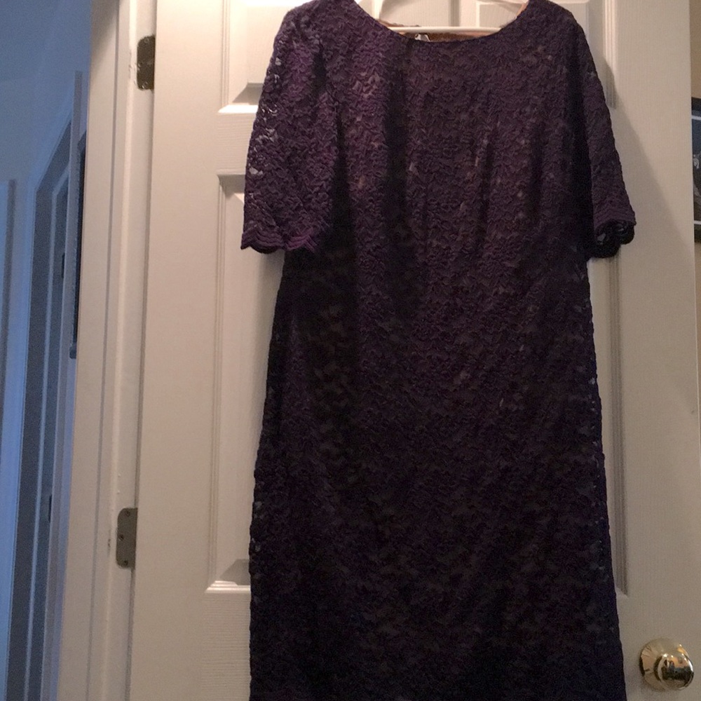 Day to evening lace overlay dress